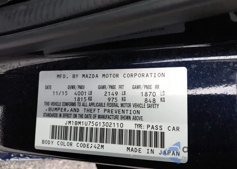 2016 Mazda Mazda3 I Sport из США, поврежденный, VIN JM1BM1U75G1302110